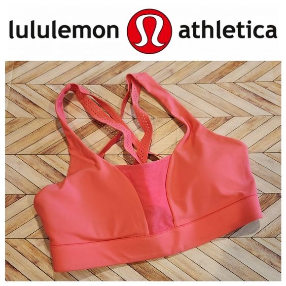 Lululemon Pink Orange Sports Bra - Picture 1 of 4